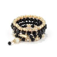 Acrylic Bracelets, with Glass Beads & Zinc Alloy, handmade, 4 pieces & fashion jewelry & for woman cm 