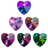 joyas de colgante de cristal de corazón, chapado, Joyería & Bricolaje & diverso tamaño para la opción & facetas, más colores para la opción, aproximado 100PCs/Bolsa, Vendido por Bolsa