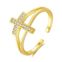 Cubic Zirconia Micro Pave Brass Finger Ring, plated, fashion jewelry & Unisex & micro pave cubic zirconia Inner Approx 17mm 