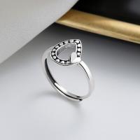 Sterling Silver Finger Ring, 925 Sterling Silver, Antique finish, fashion jewelry & for woman, 12mm 