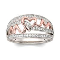 Горный хрусталь сплава цинка палец кольцо, цинковый сплав, плакированный цветом розового золота, ювелирные изделия моды & разный размер для выбора & Женский & со стразами, продается PC