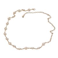 Collar de perlas de plástico, aleación de zinc, con Perlas plásticas, con 18.93inch extender cadena, Joyería & para mujer, dorado, longitud:aproximado 24.56 Inch, Vendido por UD