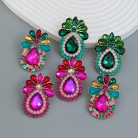 Zinc Alloy Rhinestone Drop Earring, fashion jewelry & for woman & with rhinestone [