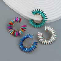 Zinc Alloy Rhinestone Stud Earring, fashion jewelry & for woman & with rhinestone [