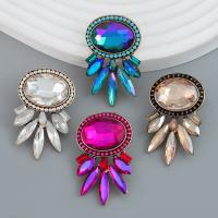 Zinc Alloy Rhinestone Drop Earring, fashion jewelry & for woman & with rhinestone [