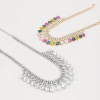 Rhinestone Zinc Alloy Necklace, with Zinc Alloy, fashion jewelry & for woman Approx 14.96-20.86 Inch [