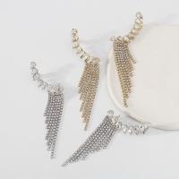 Fashion Fringe Earrings, Rhinestone, with Zinc Alloy, plated, fashion jewelry & for woman 