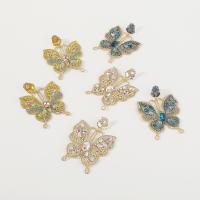 Zinc Alloy Rhinestone Drop Earring, Butterfly, plated, fashion jewelry & for woman & with rhinestone 
