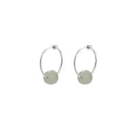 Gemstone Drop Earring, Copper Alloy, with Hetian Jade, platinum plated, fashion jewelry & for woman, green 