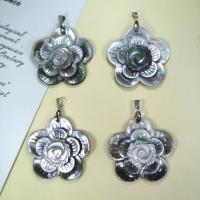 Zinc Alloy Shell Pendants, with Shell, Flower, plated, DIY [