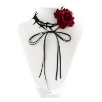 Fashion Choker Necklace, Cloth, with Velveteen, Flower, handmade, fashion jewelry & for woman 