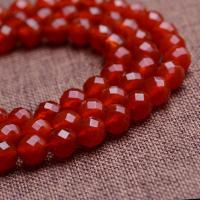 Natürlich rote Achat Perlen, Roter Achat, Vieleck, poliert, Natürliche & DIY & verschiedene Größen vorhanden, rot, Länge:ca. 36.5-40 cm, verkauft von Strang[