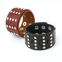 Cowhide Bracelets, with Zinc Alloy, handmade, fashion jewelry & Unisex 40mm .5 cm [