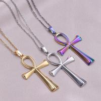 Stainless Steel Jewelry Necklace, 304 Stainless Steel, with 5cm extender chain, Cross, Vacuum Ion Plating, fashion jewelry & for woman Approx 45 cm 