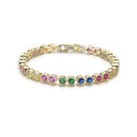 Cubic Zirconia Brass Bracelets, with Cubic Zirconia, plated, fashion jewelry & for woman 4mm Approx 17.3 cm [