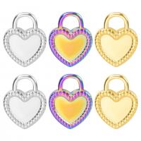 Stainless Steel Pendant Setting, 304 Stainless Steel, Heart, Vacuum Ion Plating, fashion jewelry & DIY [