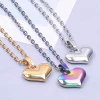 Stainless Steel Jewelry Necklace, 304 Stainless Steel, Heart, Vacuum Ion Plating, fashion jewelry & for woman Approx 50 cm [