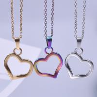 Stainless Steel Jewelry Necklace, 304 Stainless Steel, Heart, Vacuum Ion Plating, fashion jewelry & for woman & hollow Approx 50 cm 