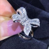 Rhinestone Zinc Alloy Finger Ring, Bowknot, fashion jewelry & for woman & with rhinestone [