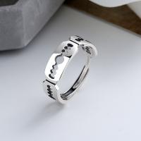 Sterling Silver Finger Ring, 925 Sterling Silver, Antique finish, fashion jewelry & for woman, 6mm 