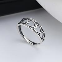 Sterling Silver Finger Ring, 925 Sterling Silver, Antique finish, fashion jewelry & for woman & hollow, 7mm 
