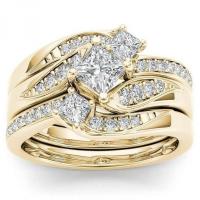 Rhinestone Zinc Alloy Finger Ring, plated, fashion jewelry & for woman & with rhinestone [