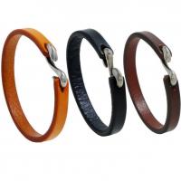 Cowhide Bracelets, with Zinc Alloy, handmade, fashion jewelry & Unisex 9mm .5 cm 