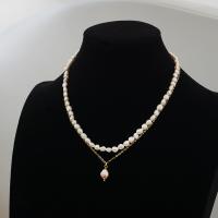 Bijoux de perle d'eau douce naturelle, Acier titane, Bracelet & collier, avec perle d'eau douce cultivée, Plaqué d'or, bijoux de mode & styles différents pour le choix & pour femme, deux couleurs différentes, Braceletuff1a17.5cm+3.5cmuff0cNecklaceuff1a38cm+6cm, Vendu par brin[