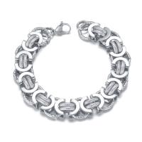 Titanium Steel Bracelet & Bangle, punk style & for man, original color cm 