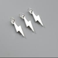 Sterling Silver Pendants, 925 Sterling Silver, Lightning Symbol, polished, DIY, silver color, nickel, lead & cadmium free [