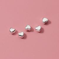 Sterling Silver Spacer Beads, 925 Sterling Silver, Heart, plated, DIY, silver color Approx 1.2mm 