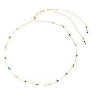 Gemstone Necklaces, Natural Stone, with Brass, real gold plated, Bohemian style & for woman Approx 34.6 Inch 