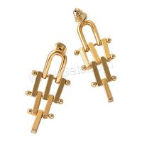 Brass Drop Earring, Geometrical Pattern, plated & for woman [