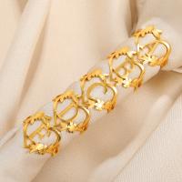 Stainless Steel Finger Ring, 304 Stainless Steel, 18K gold plated & for woman & hollow, golden [
