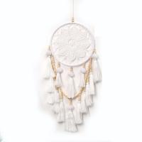 Fashion Dream Catcher, Cotton Thread, with Wood & Iron, for home and office & fashion jewelry, white, 650mm 