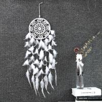 Fashion Dream Catcher, Feather, with Cotton Thread & Wood & Plastic, for home and office & fashion jewelry, white, 80-85cm 