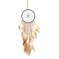 Fashion Dream Catcher, Feather, with Velveteen & Natural Turquoise, for home and office & fashion jewelry & Bohemian style, mixed colors, 60-65cm 