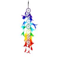 Fashion Dream Catcher, Feather, with Polyamide & Plastic, for home and office & fashion jewelry, rainbow colors, 80-85cm 