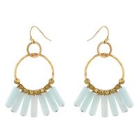Gemstone Drop Earring, ​Amazonite​, with Brass, gold color plated, fashion jewelry & for woman, light blue [