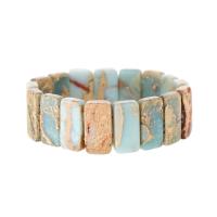 Bracelets en pierres précieuses, Shoushan Stone, rectangle, bijoux de mode & unisexe, couleurs mélangées Environ 18 cm, Vendu par PC[