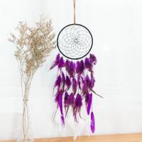 Fashion Dream Catcher, Feather, with Wood & Plastic, for home and office & fashion jewelry, purple, 55-60cm 