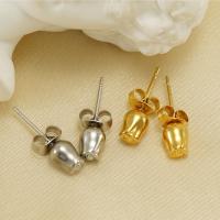 Stainless Steel Stud Earring, 304 Stainless Steel, Rose, Vacuum Ion Plating, fashion jewelry & for woman 6mm [