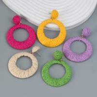 Joyas de pendiente moderno, aleación de zinc, con Rafidah Grass, Joyería & para mujer, más colores para la opción, 63x46mm, Vendido por Par