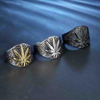 Stainless Steel Finger Ring, 304 Stainless Steel, Maple Leaf, polished, fashion jewelry & Unisex 20mm [