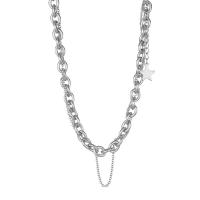 Edelstahl Schmuck Halskette, 304 Edelstahl, Stern, poliert, Modeschmuck & für Frau, originale Farbe, 11cm,1.3cm, Länge:39 cm, 46 cm, verkauft von PC[