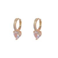 Cubic Zircon Brass Earring, Heart, plated, fashion jewelry & micro pave cubic zirconia & for woman [