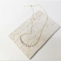 Freshwater Pearl Brass Necklace, with Copper Alloy, 14K gold-filled, fashion jewelry & for woman, white Approx 40 cm 
