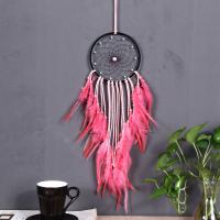 Fashion Dream Catcher, Feather, with Velveteen & Natural Turquoise, for home and office & fashion jewelry & Bohemian style, mixed colors, 60-65cm 