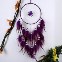 Fashion Dream Catcher, Feather, with Wood & Plastic & Iron, for home and office & fashion jewelry, purple, 65-70cm 