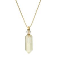 Citrine Perfume Bottle Necklace, with Titanium Steel, Conical, Vacuum Ion Plating, fashion jewelry & for woman, yellow Approx 38 cm [